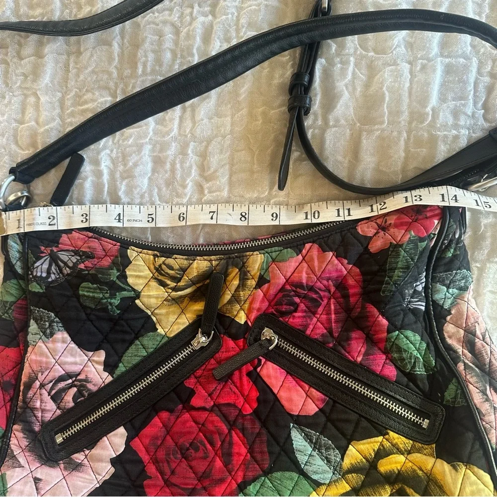 Vera Bradley Vivian Hobo Bag Havana Rose Retired Floral Large Purse