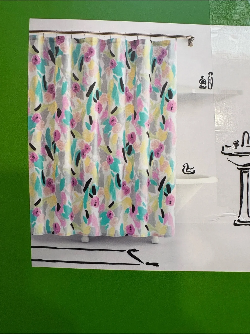 NEW Kate Spade New York Paintball Floral Shower Curtain