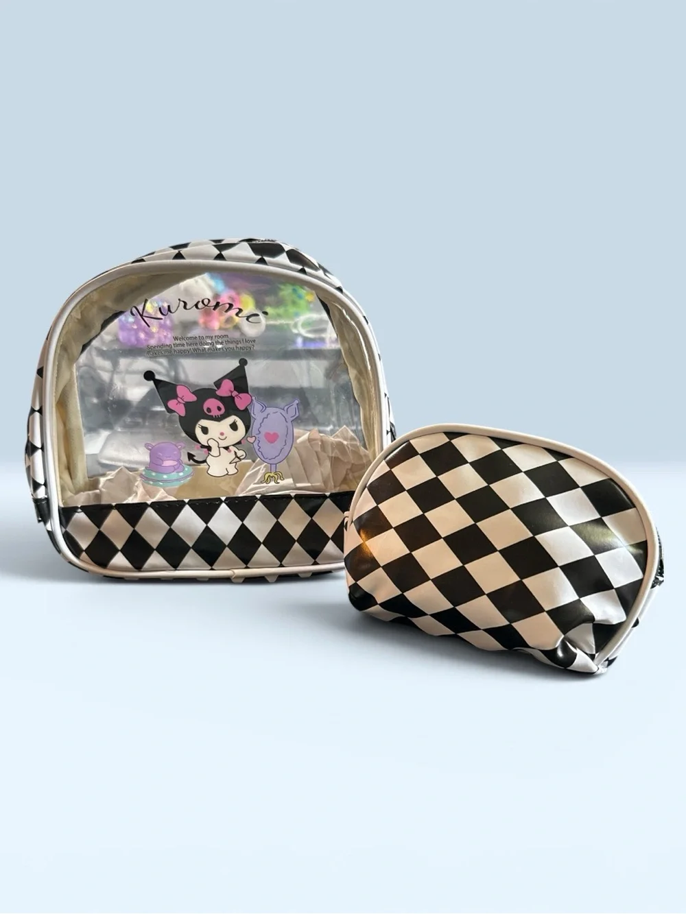 Kuromi 2 Piece cosmetic Bag