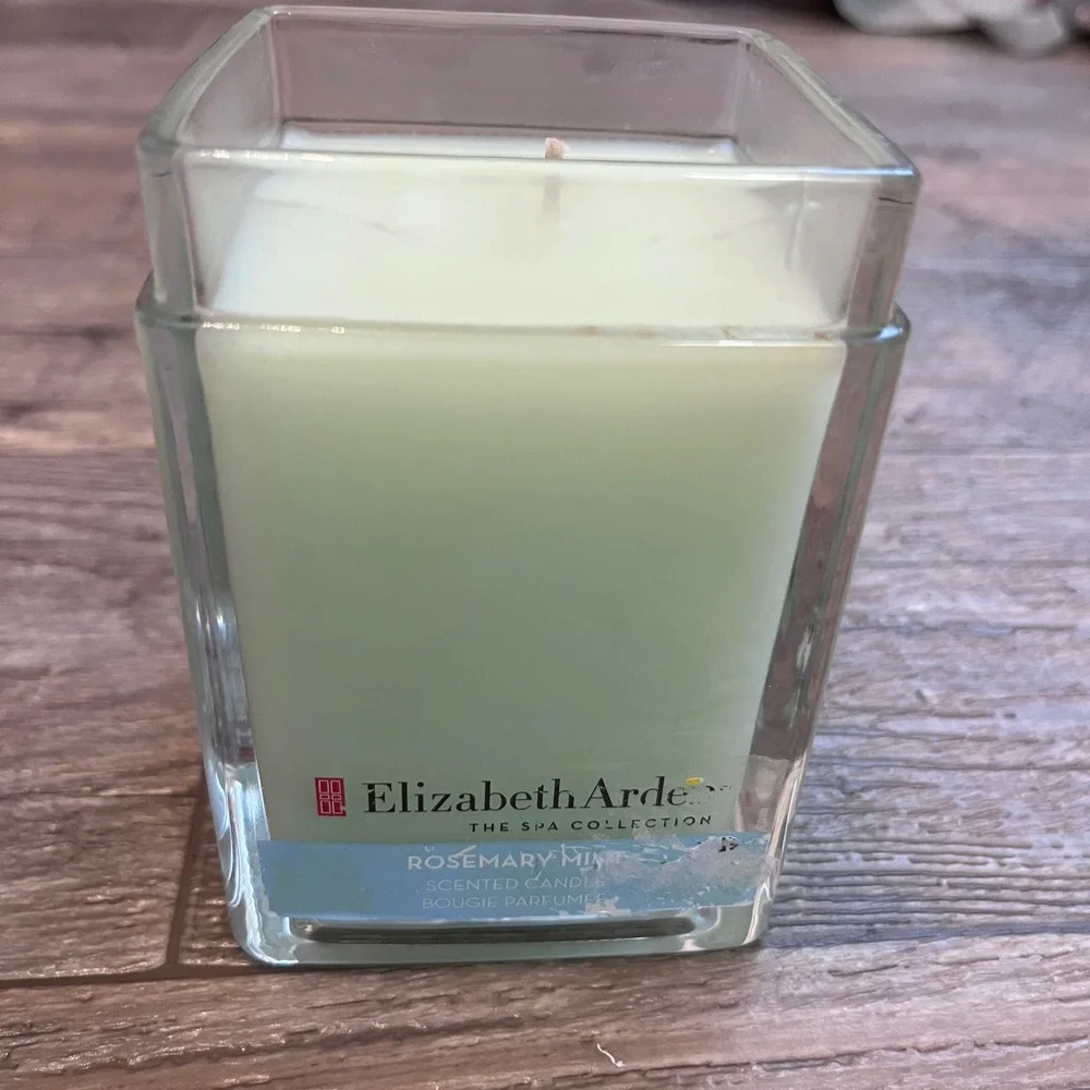 Elizabeth Arden The Spa Collection Rosemary Mint Scented‎ Candle 12oz Glass Jar