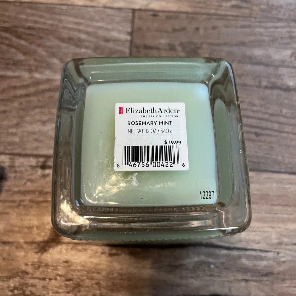 Elizabeth Arden The Spa Collection Rosemary Mint Scented‎ Candle 12oz Glass Jar
