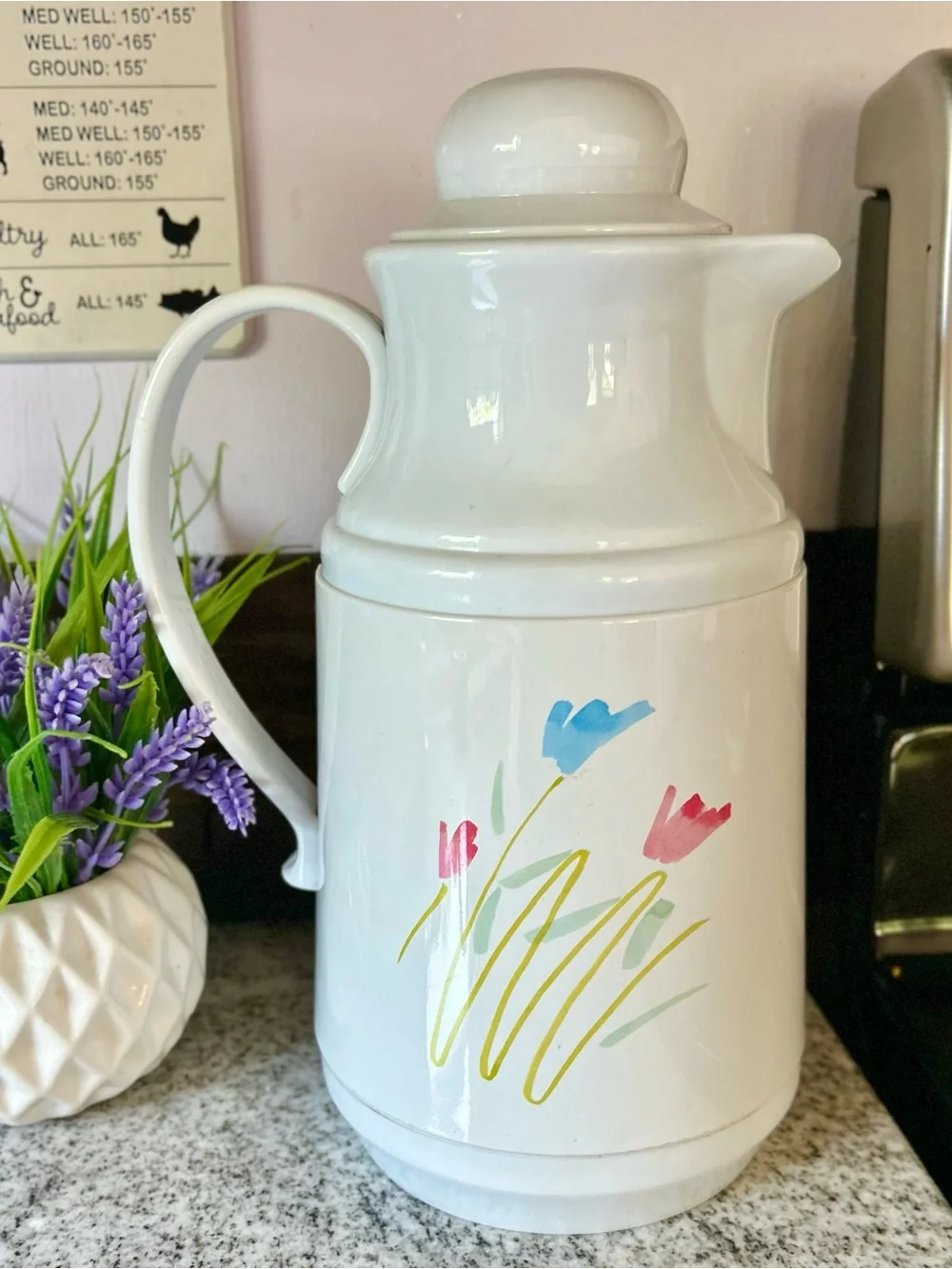 Vintage Rustic Cottagecore Farm Homestead Floral Thermos Hot Beverage Keeper