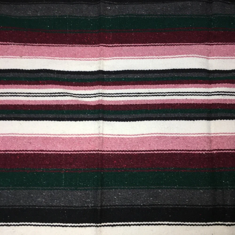Vintage Handmade Mexican Aztec Pictorial Sun God Multicolor Rug Carpet 78