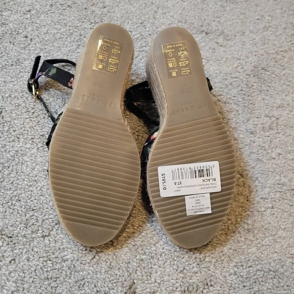 Ted Baker Women's Espadrille Wedge Sandal Size US 7/EU 37.5