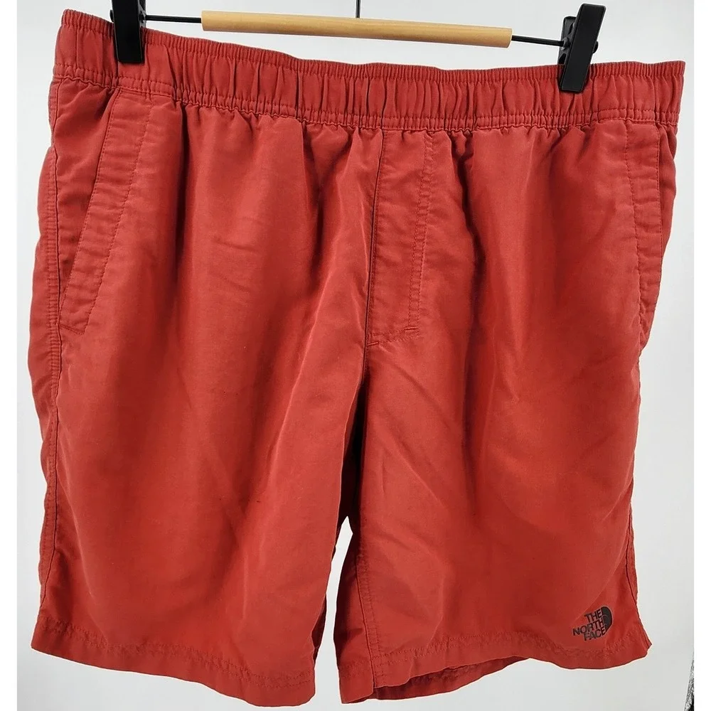 The North Face Mens Large Regular Fit Swim Trunks‎ Shorts Red Outdoor Beach Pool