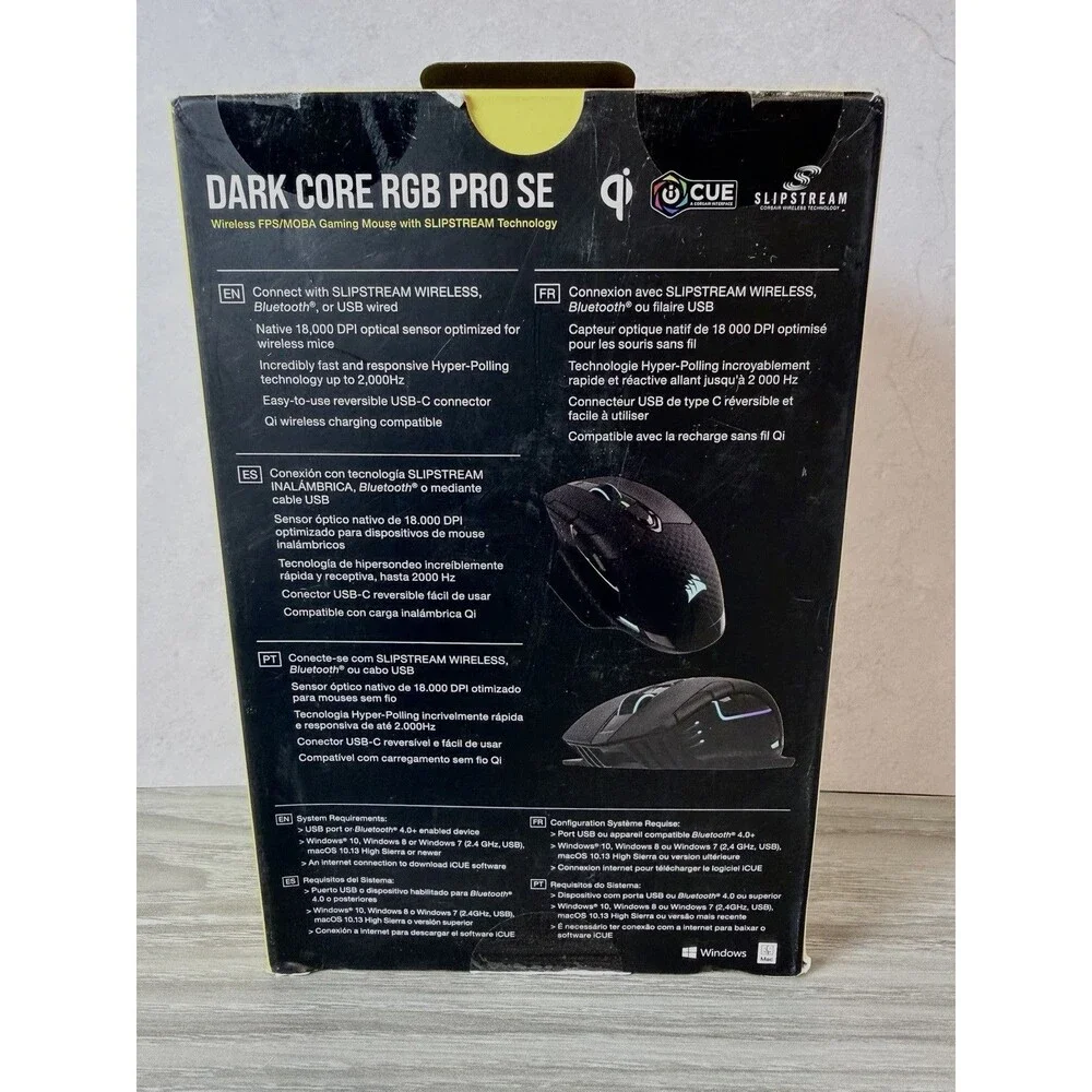 Corsair Dark Core RGB Pro SE Wireless Gaming Mouse 18000 DPI Qi 8Btn