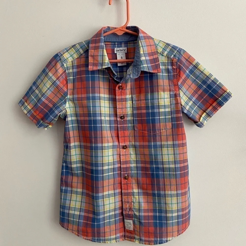 Carter's, Boys, Button Down Shirt, Plaid, Size 6
