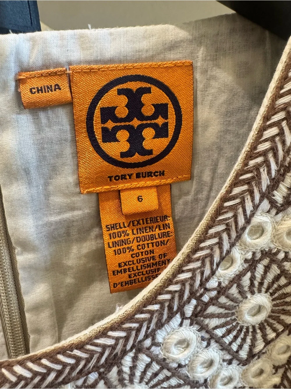 Tory Burch white decorative