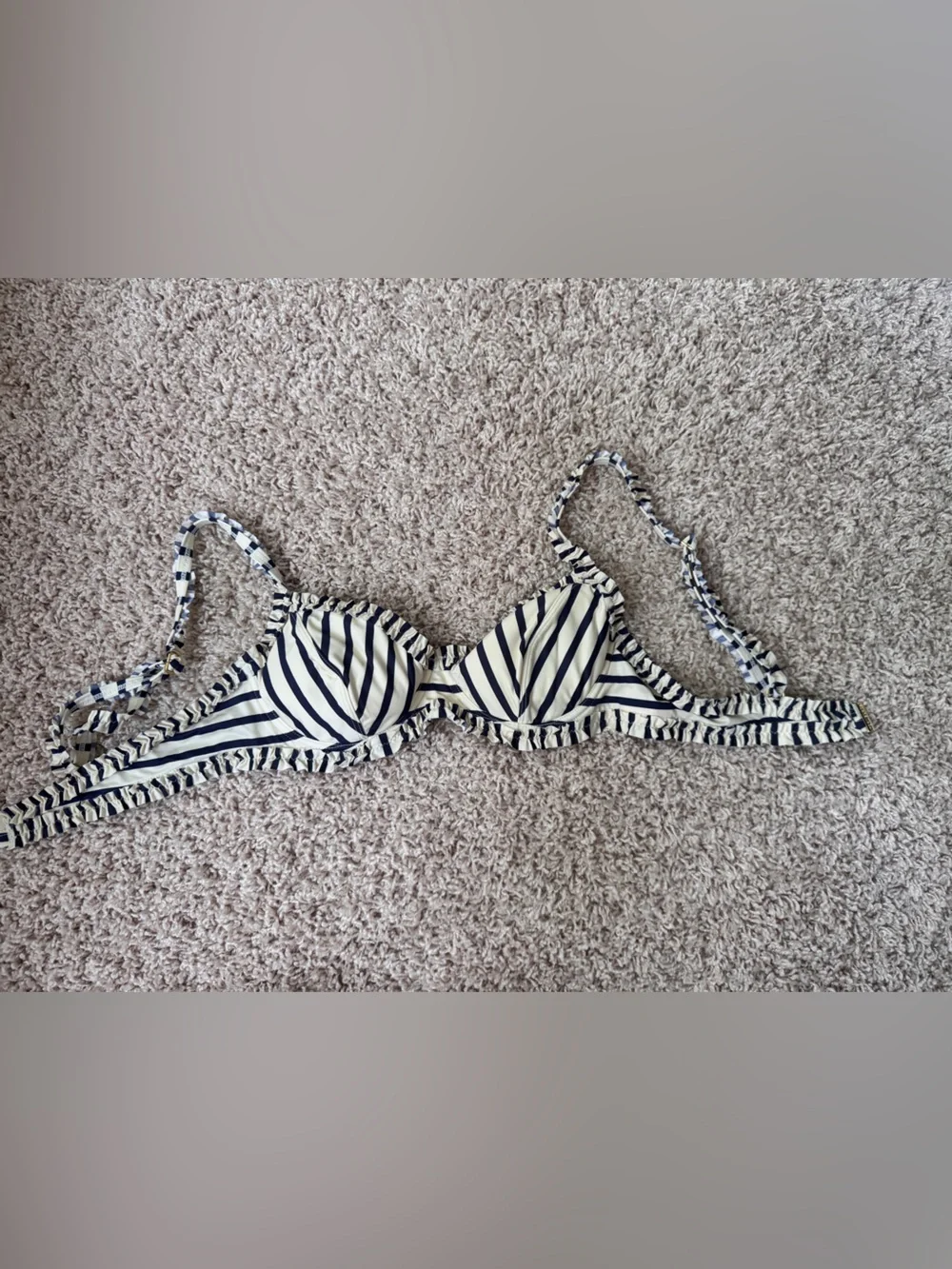 Tory Burch Navy & White Lanai Balconette Striped Bikini Top- Never Worn NWOT