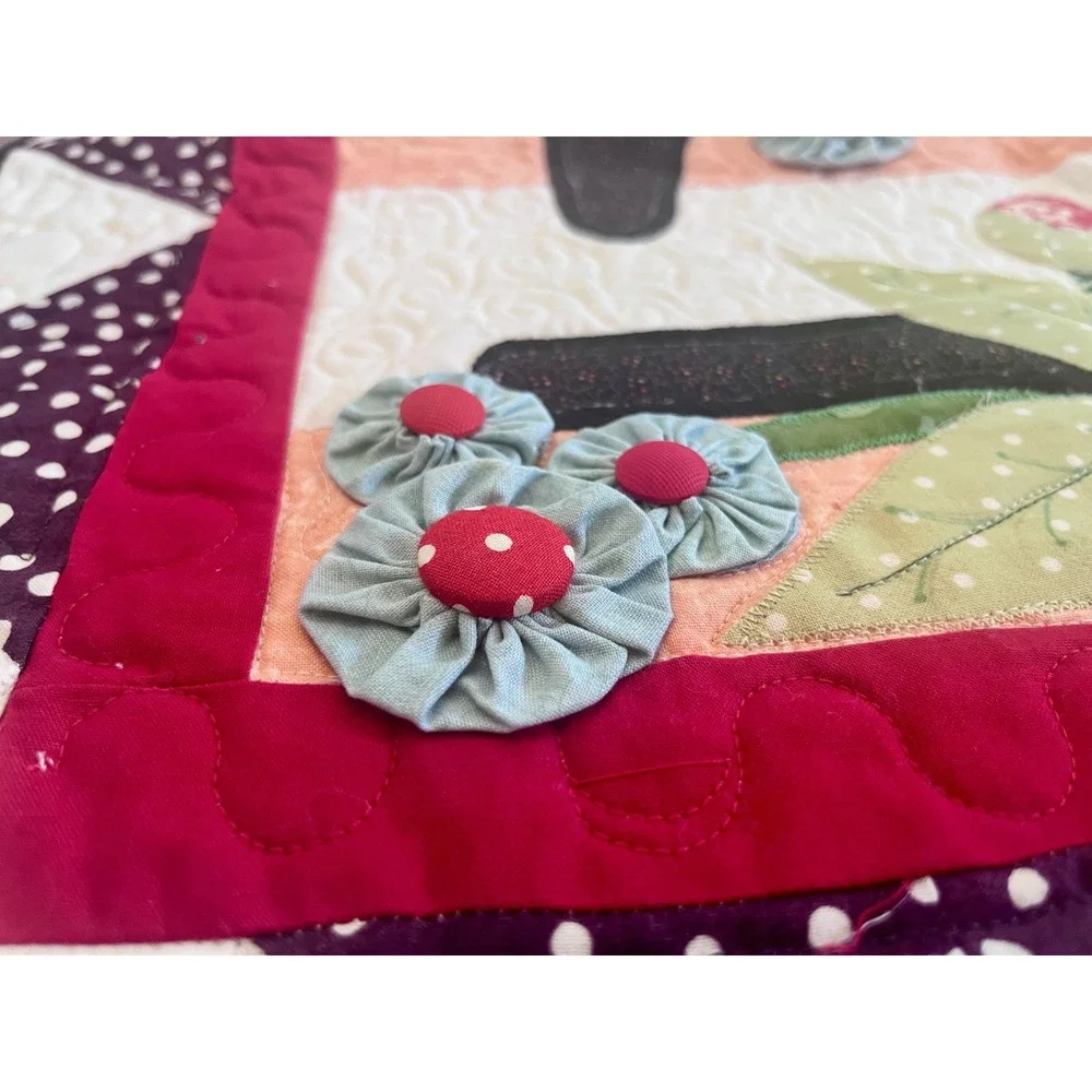 Handmade Sewing Machine Applique Quilt Wall Hanging 27