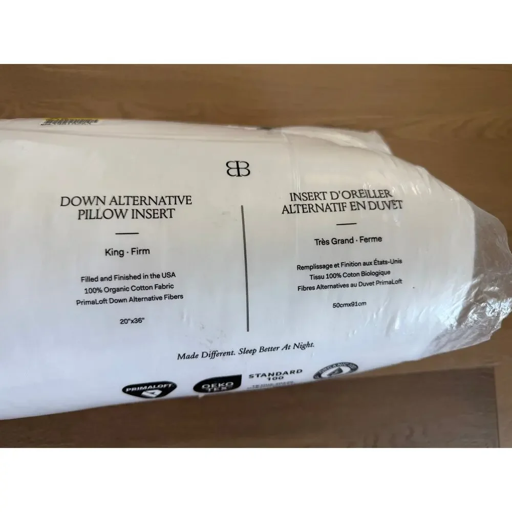 New Boll & Branch King Down Alternative Firm Bed Pillow