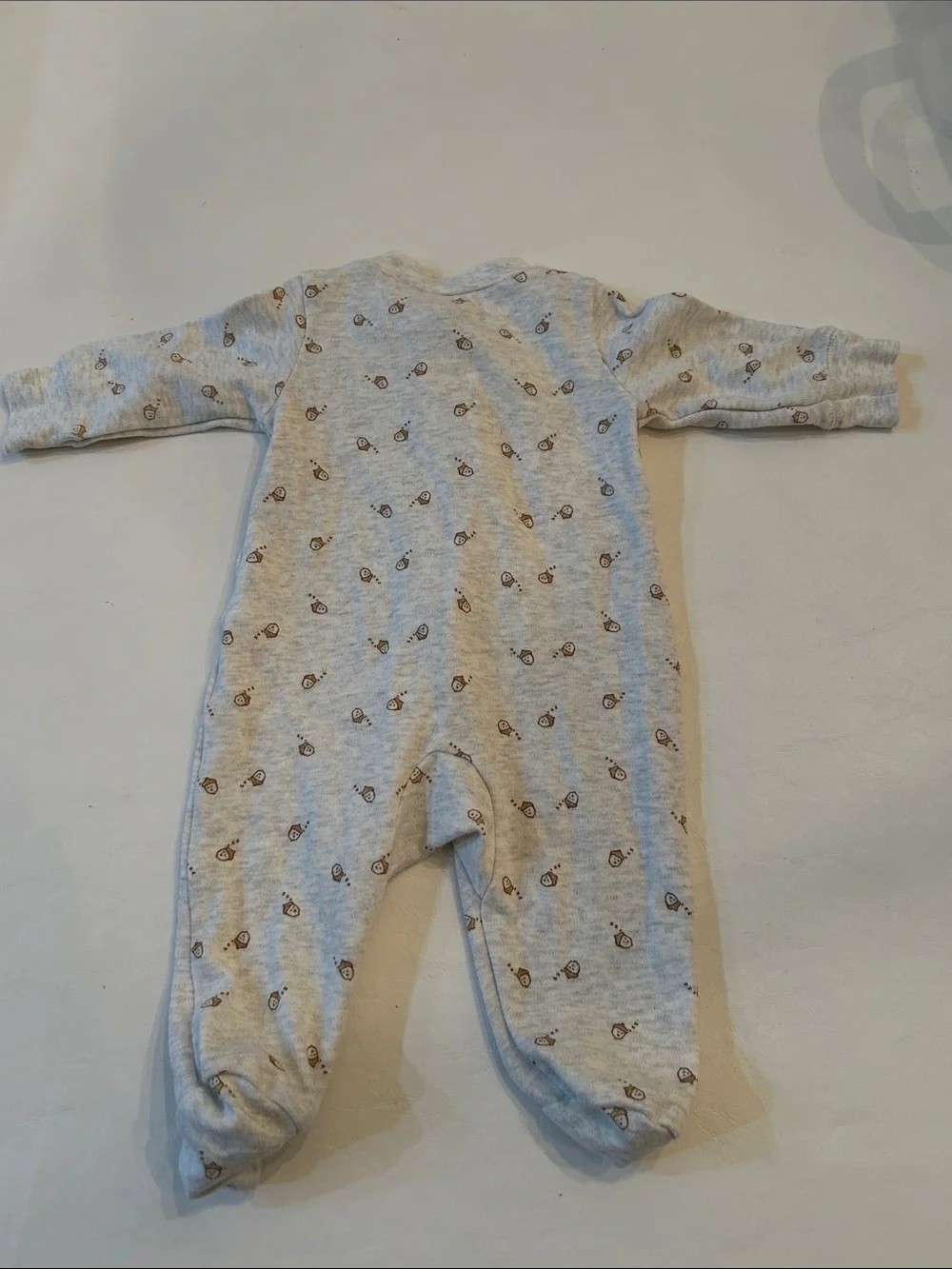 Carter's Light Gray Footed One-Piece with Acorn Accent