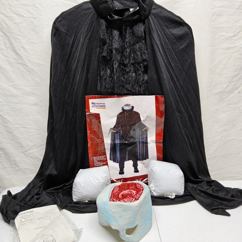 California Costume Headless Horseman Kids Large 10-12 Black Gothic Spooky Outfit