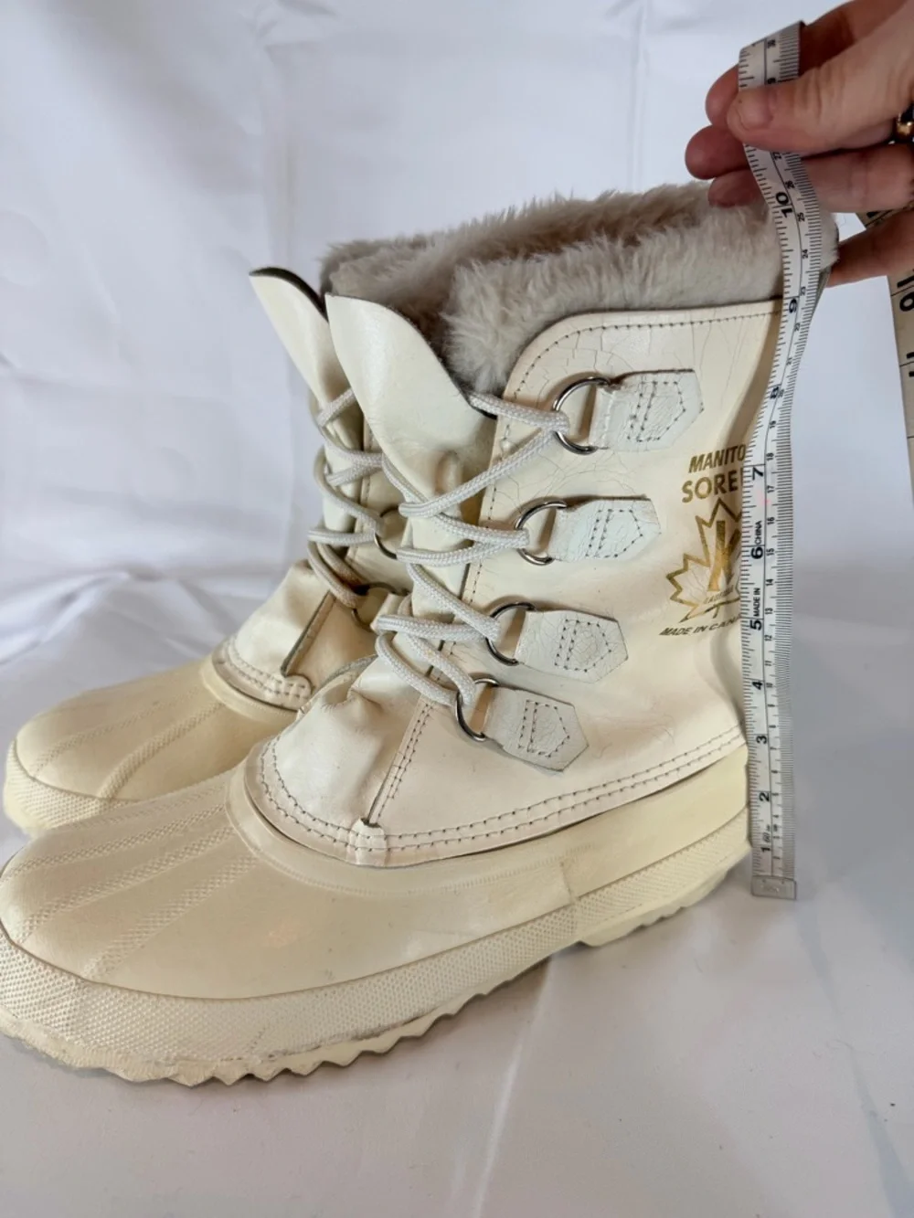 SOREL Women’s Size 8 Boots Manitou Winter Snow VINTAGE Duck Boot White Canada