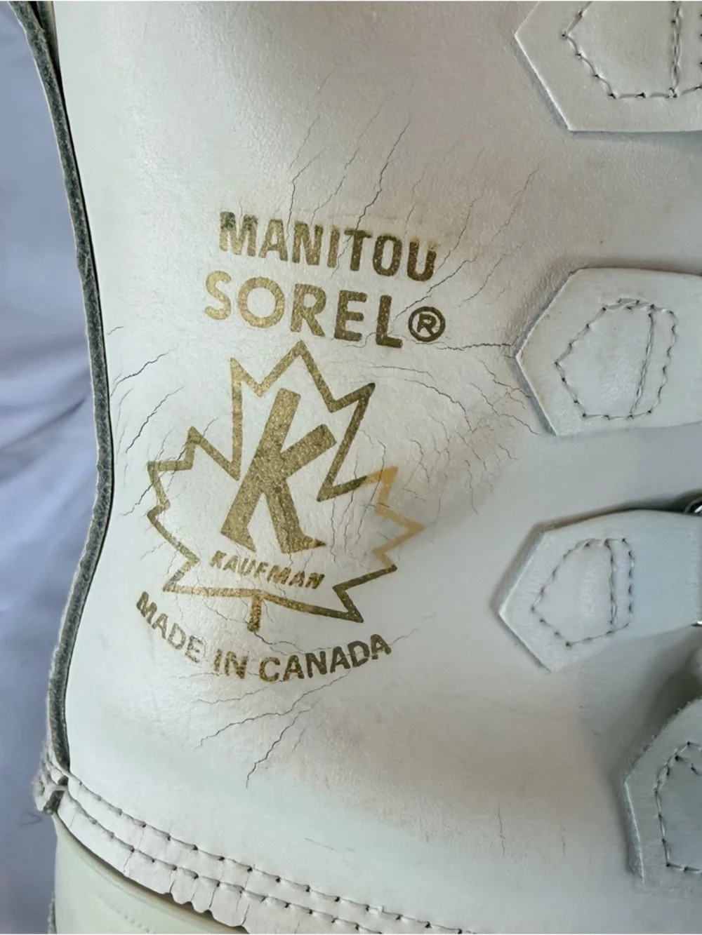SOREL Women’s Size 8 Boots Manitou Winter Snow VINTAGE Duck Boot White Canada