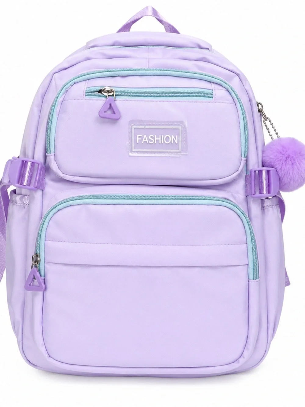 Kids Lavender Backpack with Pom Pom