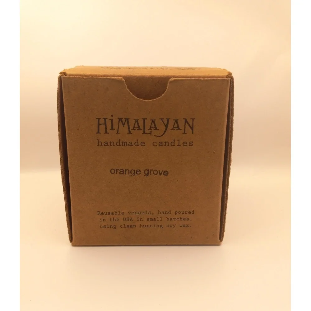 Himalayan Handmade Candles Orange Grove Scented Soy Wax Mercury Glass 8oz TF27
