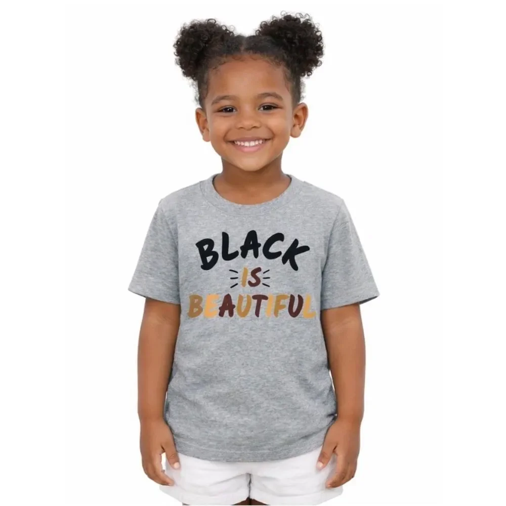 Carter’s Kids Black Is Beautiful Graphic Tee Size 5 Gray Short Sleeve T-Shirt