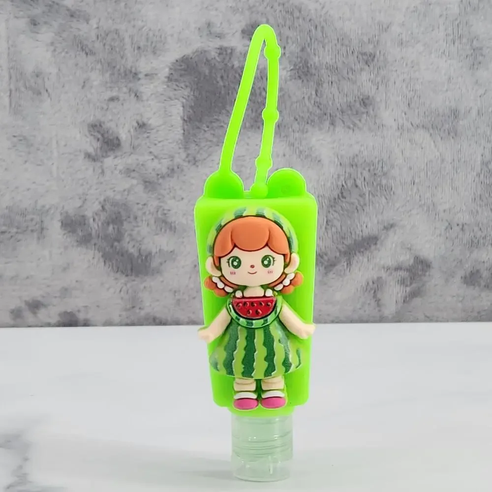 2 EMPTY Kids Refillable Containers Watermelon Doll Character Holder with Strap