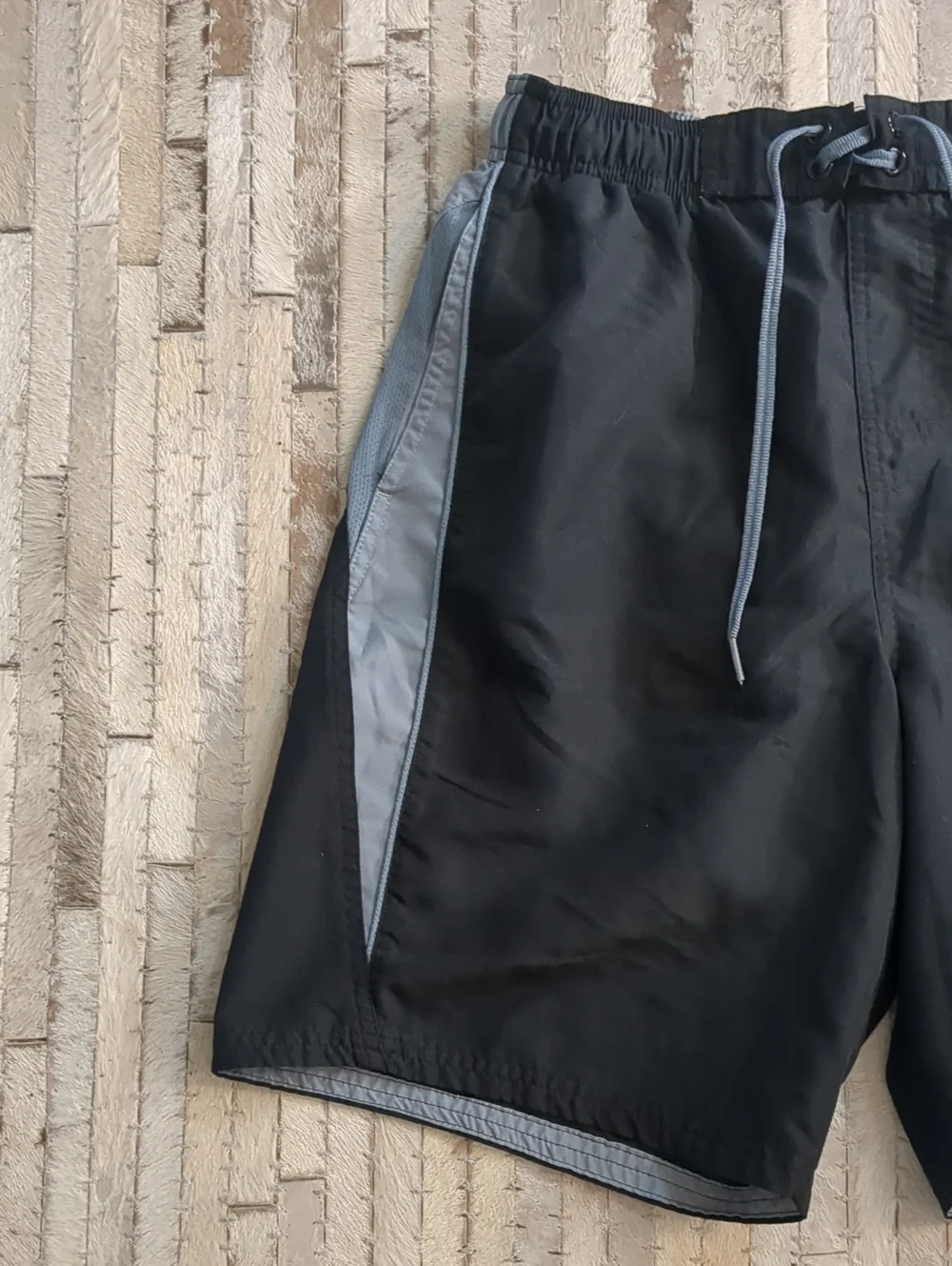 Nike Black Gray Center Swoosh Logo Boardshorts