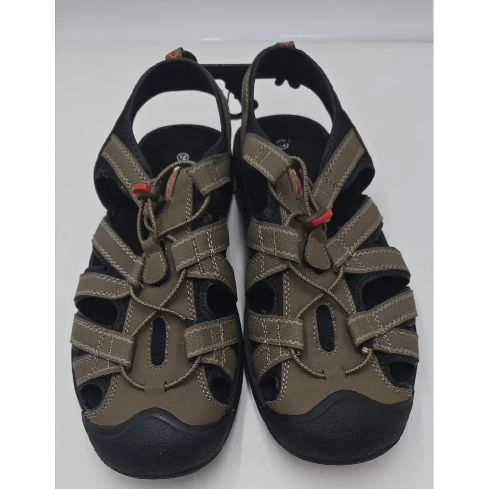 Ozark Trail Men's Adventure Outdoor 12 Taupe Fisherman Rugged Closed Toe Sandal