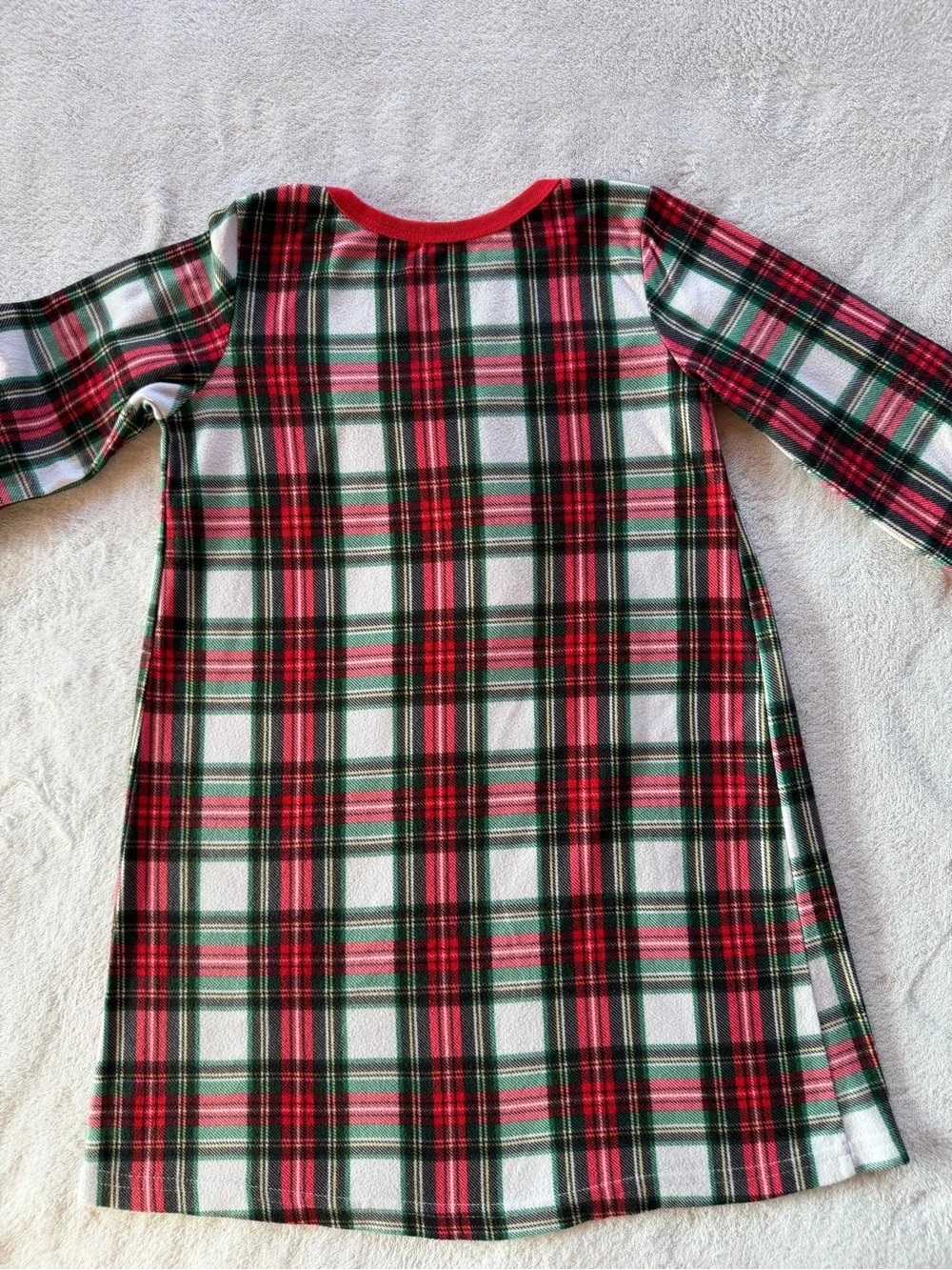 Tahari Red & Green Plaid Ruffle-Yoke Long Sleeve Nightgown Size 4T