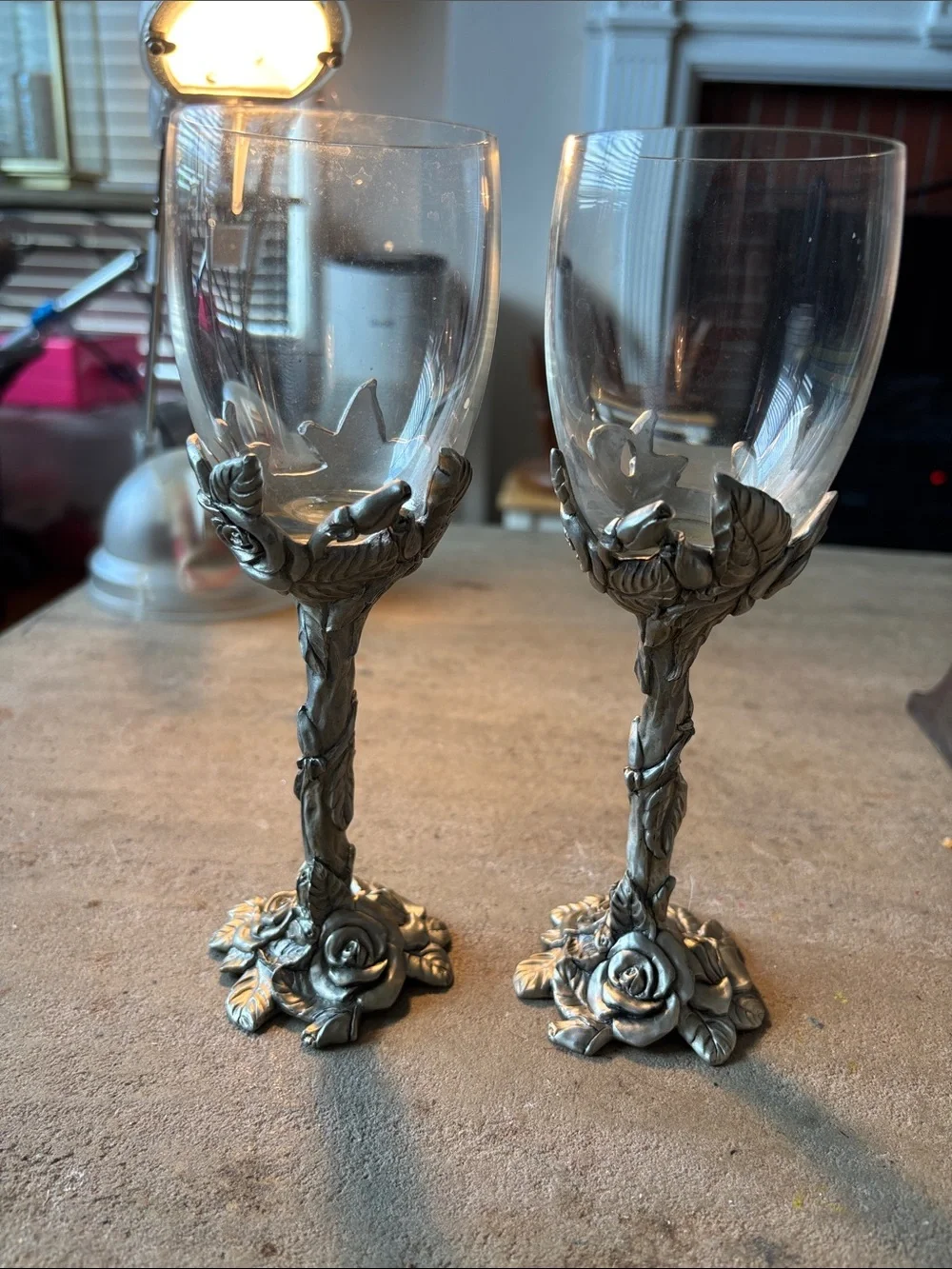 TWO NEW OLD STOCK SEAGULL PEWTER ETAIN ZINN 1995 ROSE COLLECTION WINE C-1
