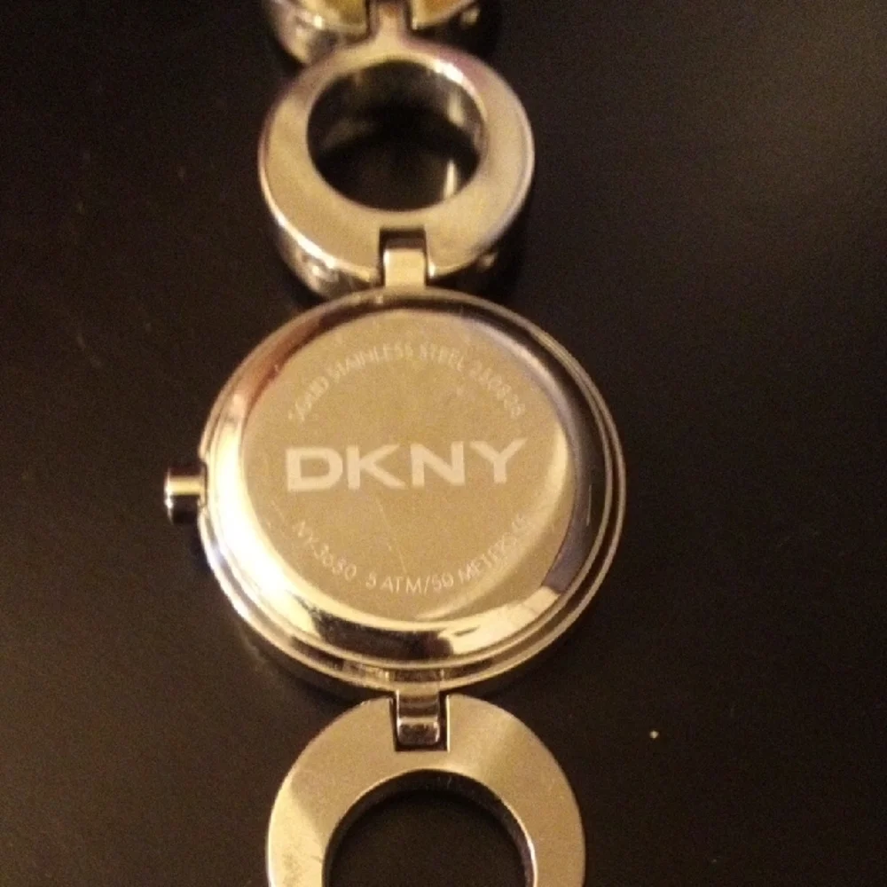 DKNY Silver Crystal Circle Link Bracelet Watch