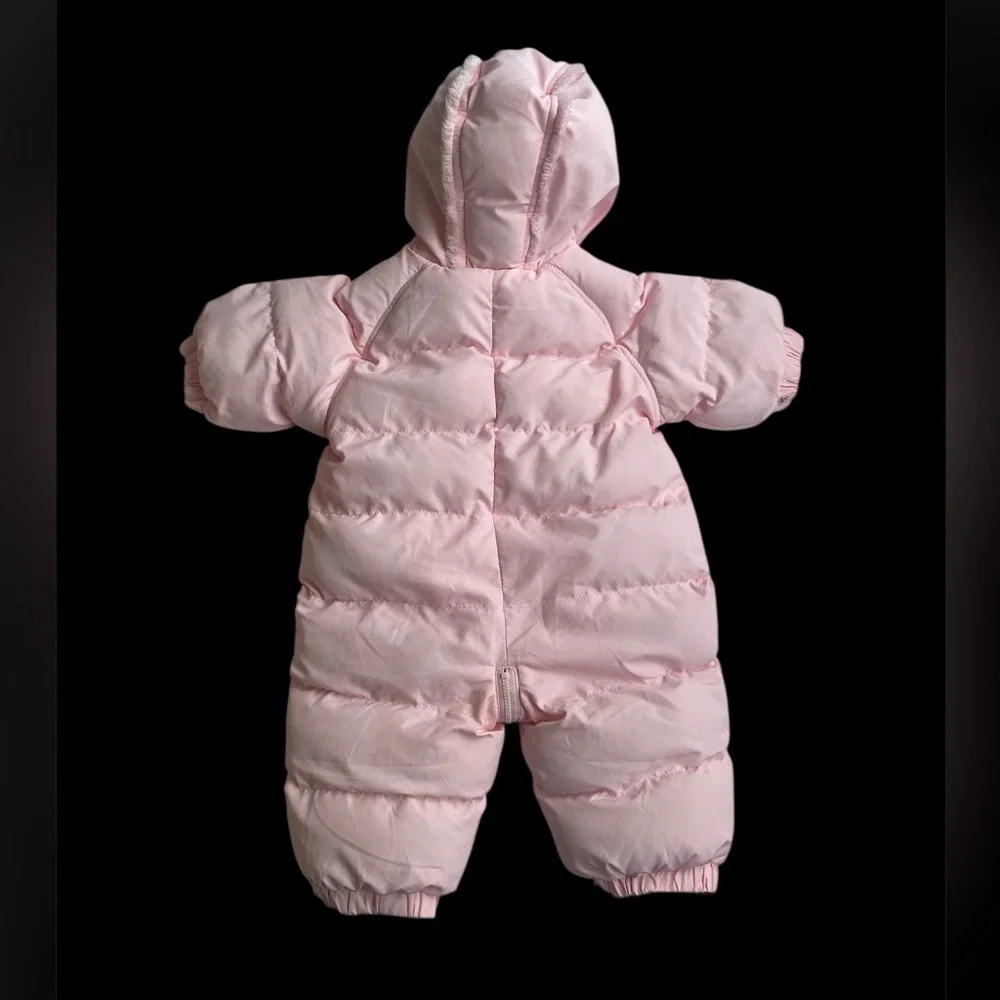 Pink Puffer Baby Snowsuit with Hood