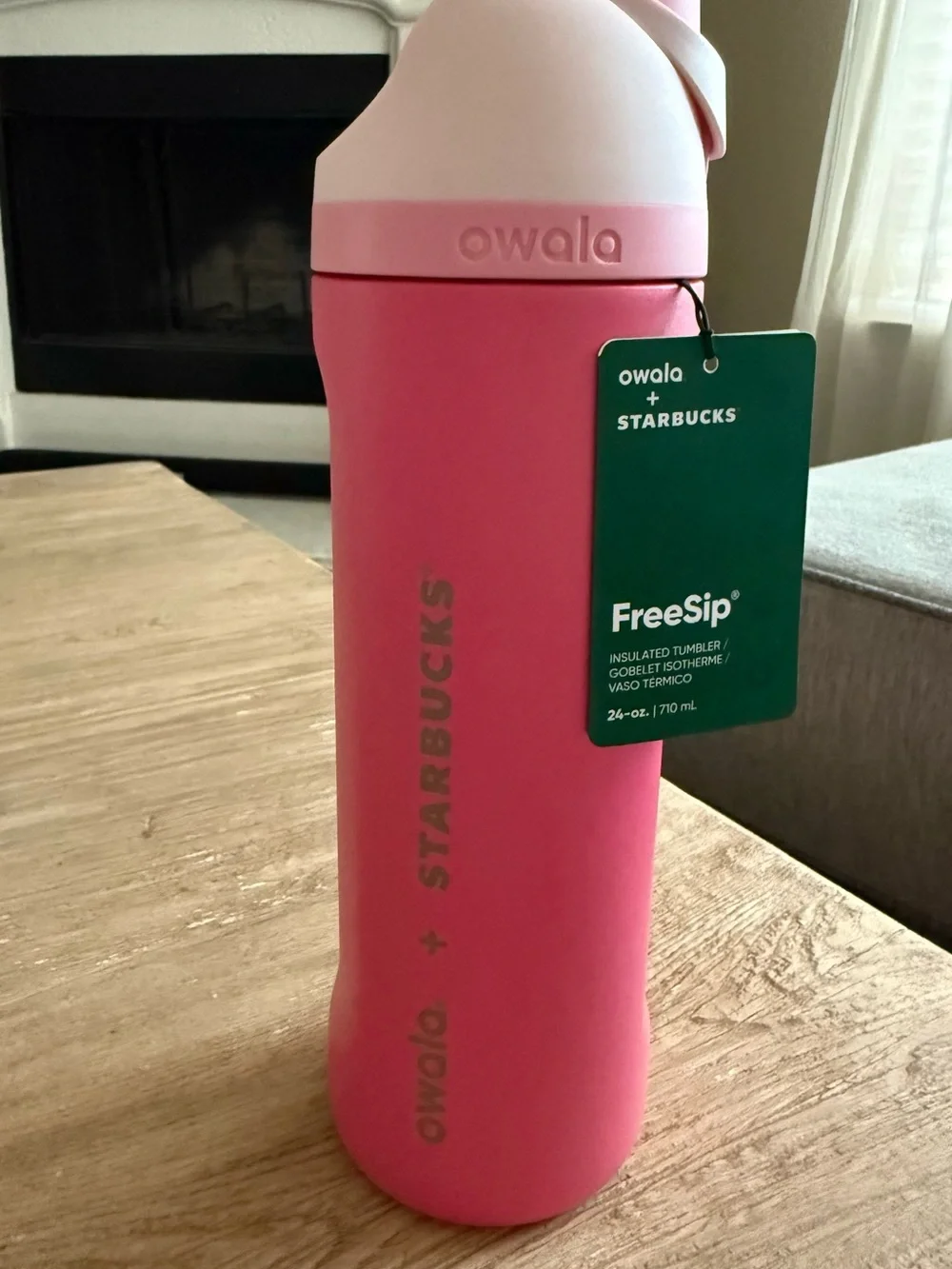 Starbucks x owala Pink Insulated FreeSip Tumbler, 24 oz