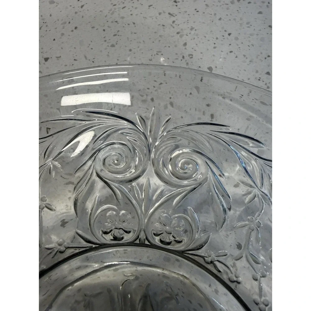 McKee Rock Crystal FOOTED Cake Stand Plate EAPG Depression Glass SEE PHOTOS