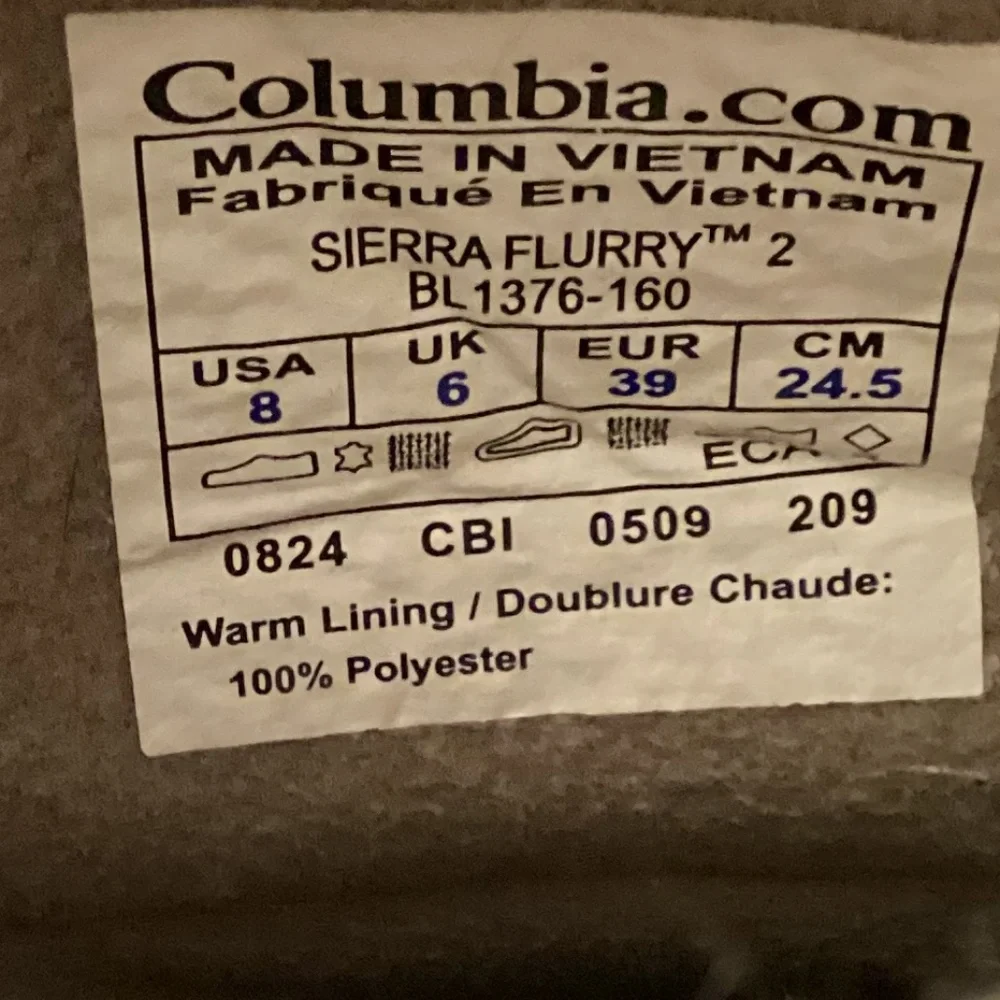 Columbia Womens Sierra Flurry 2 Boots Size 8 Waterproof Insulated Fur Snow