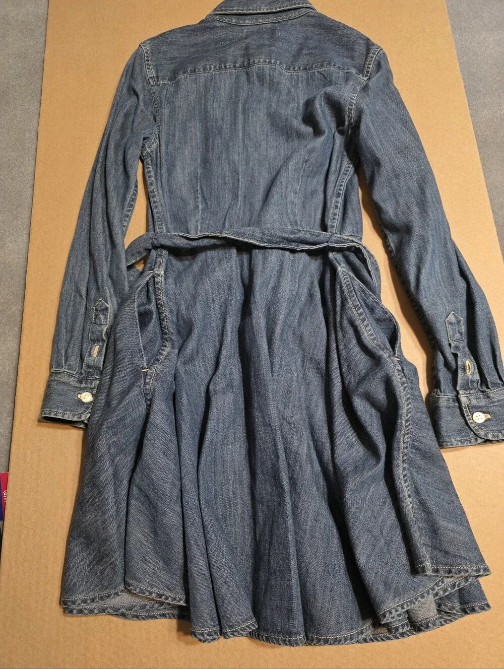 Ralph Lauren Girls' Dark Blue Denim Shirt Dress