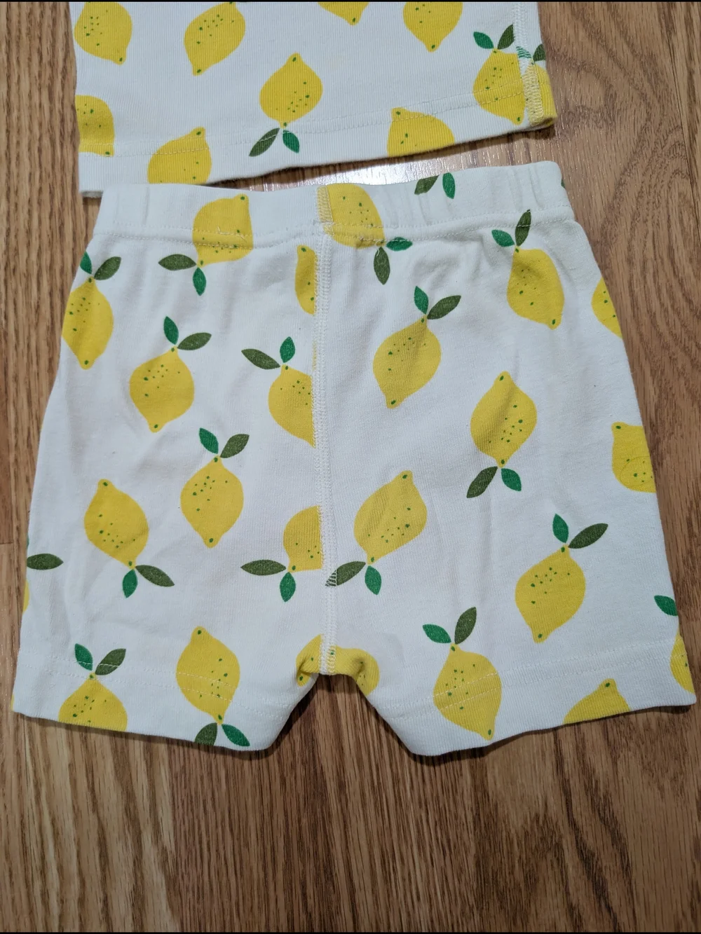Hanna Andersson Lemon Short Sleeve Pajama Set 80/85 2T Organic Cotton