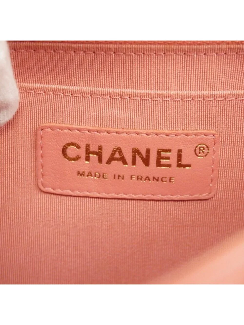 Chanel Shoulder Bag Stitch Lambskin Pink Champagne Gold