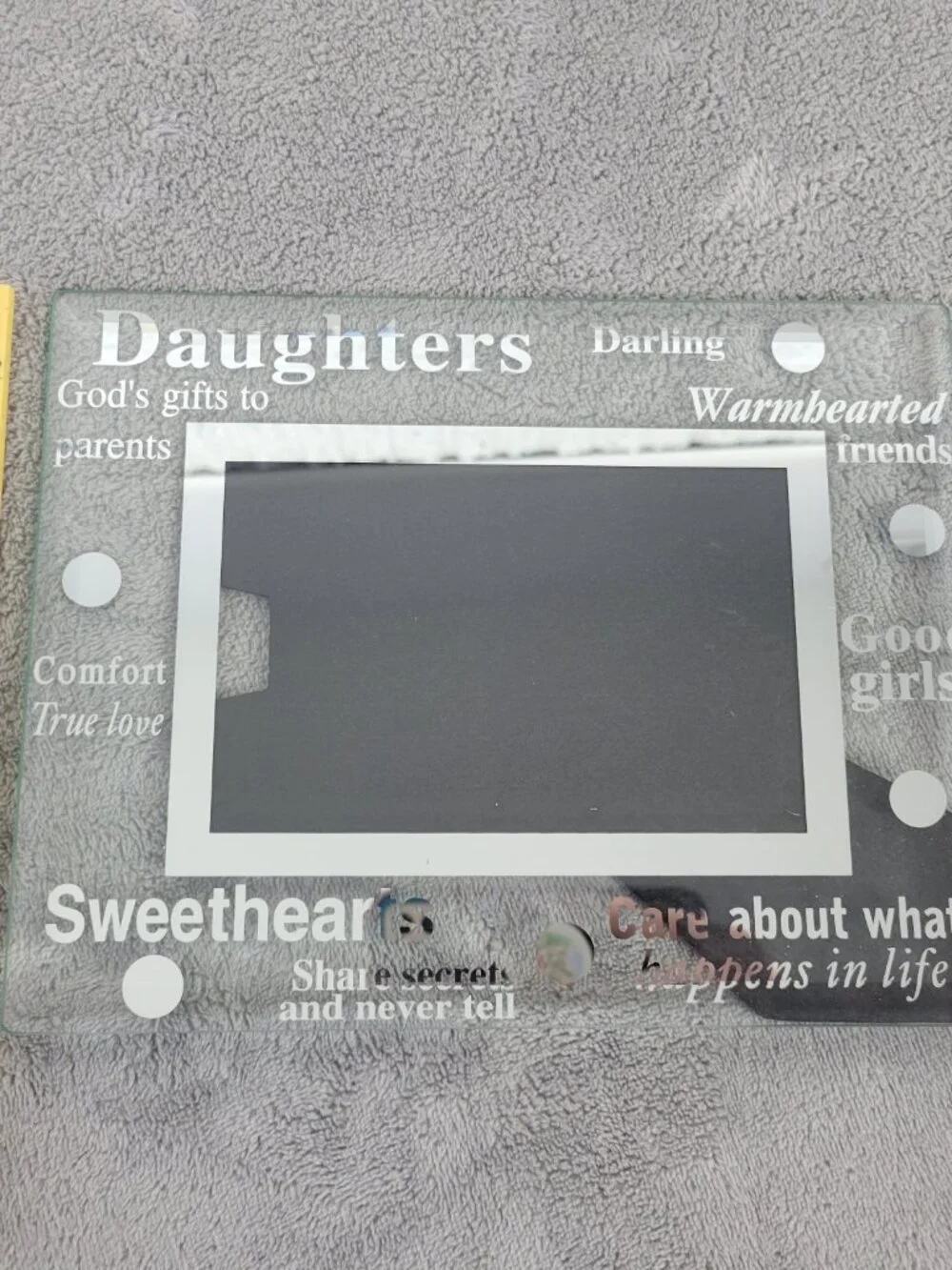 Glass Daughter Picture Frame - Sentiment Quotes Mirrored 4x6 Tabletop Gift S41E
