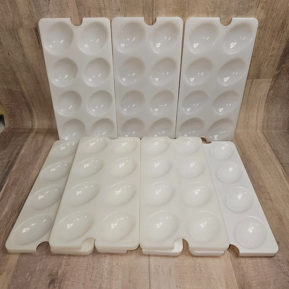 Tupperware Deviled Egg Replacement Trays Lot Of 8 Chickens Holders Farm