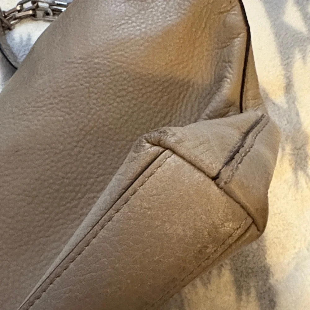 TORY BURCH Swingback Leather Shoulder Crossbody Bag French Grey/Tan
