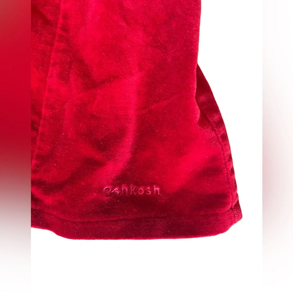 VTG OshKosh Velvet Dress‎ Girls 6x Rose Embroidery