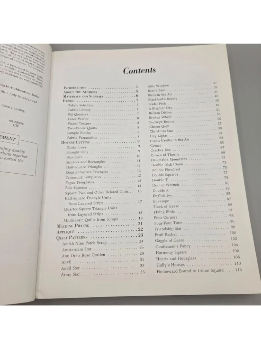 101 Fabulous Rotary-Cut Quilts Book By Judy Hopkins & Nancy J Martin Softcover