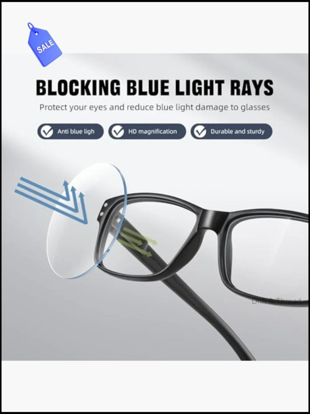 3 Pack Blue Light Blocking Reading Glasses Spring Hinge Square Readers for Men