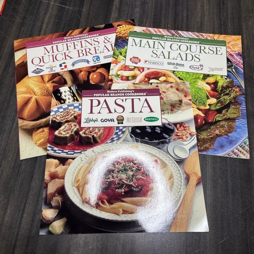 Lot of 3 Cookbooks Pasta Salads Muffins Quick Breads‎ Recipes Modern Publishing
