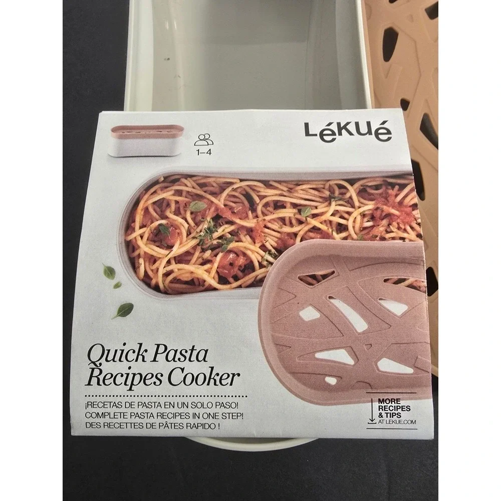 Lekue Quick Pasta Cooker Microwave Silicone‎ w/ Lid Strainer Spanish Quality NEW