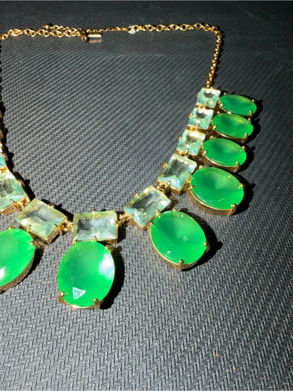 KATE SPADE BRIDAL EMERALD GREEN GOLD TONE COLLAR NECKLACE
