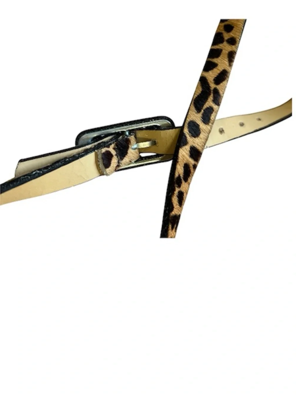 MINT Vintage 80s LANDES Archival Leopard Calf Hair Belt Canada S