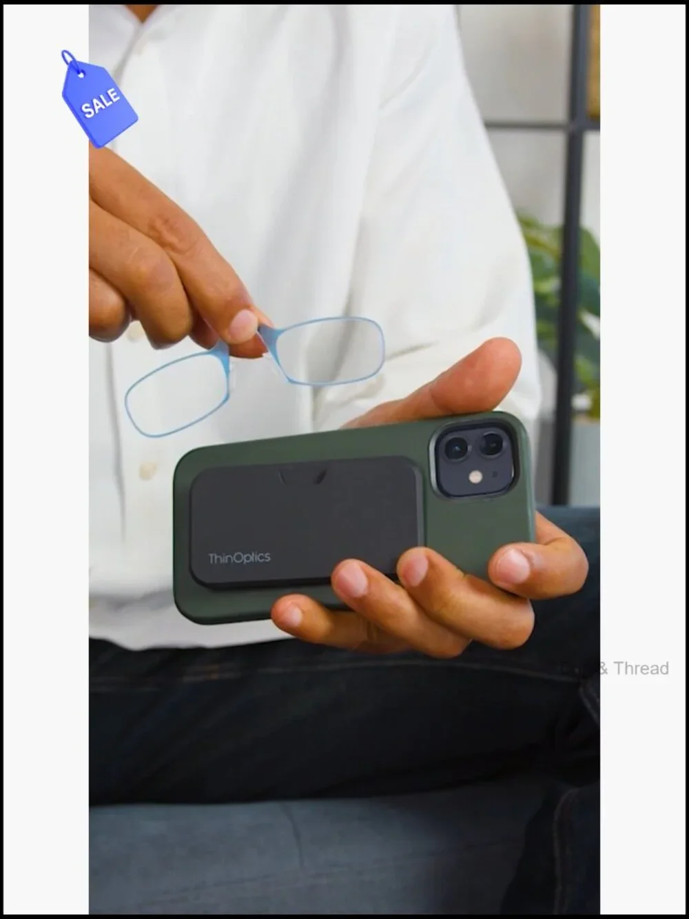 Ultra-Thin Armless Reading Glasses with Phone Case - Portable Readers