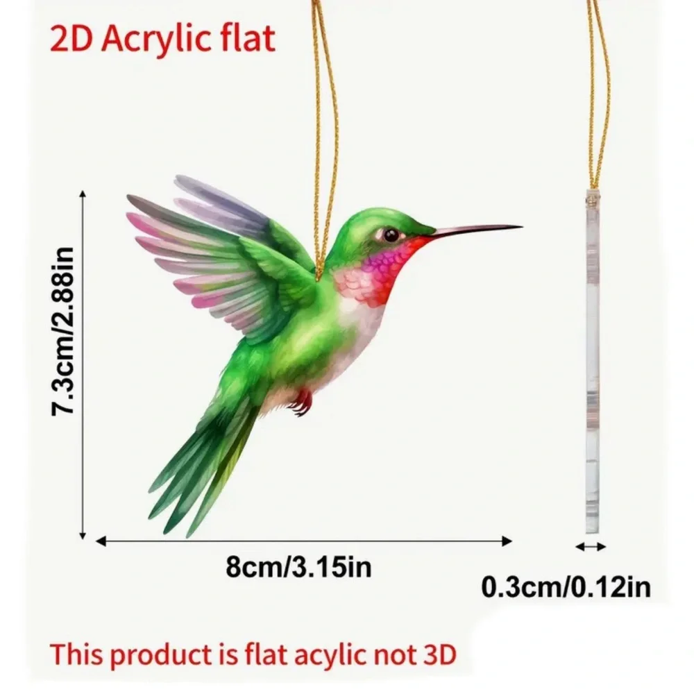 Green Hummingbird Hanging Charm Pendant Ornament