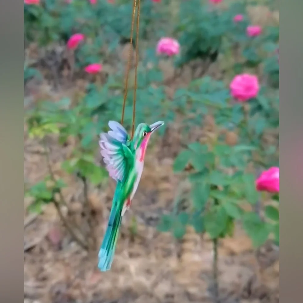 Green Hummingbird Hanging Charm Pendant Ornament