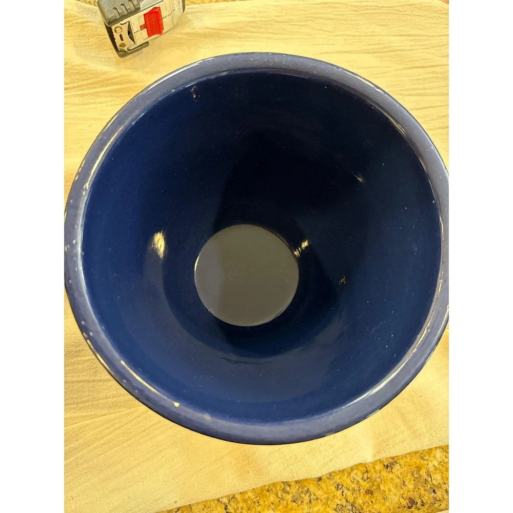 Robinson Ransbottom Blue Crown 2 Qt Kitchen Crock Cobalt Blue Ribbed Stoneware