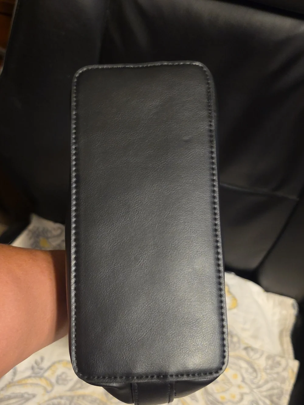A New Day Black Faux-Leather Top Handle Bag with Gold Hardware